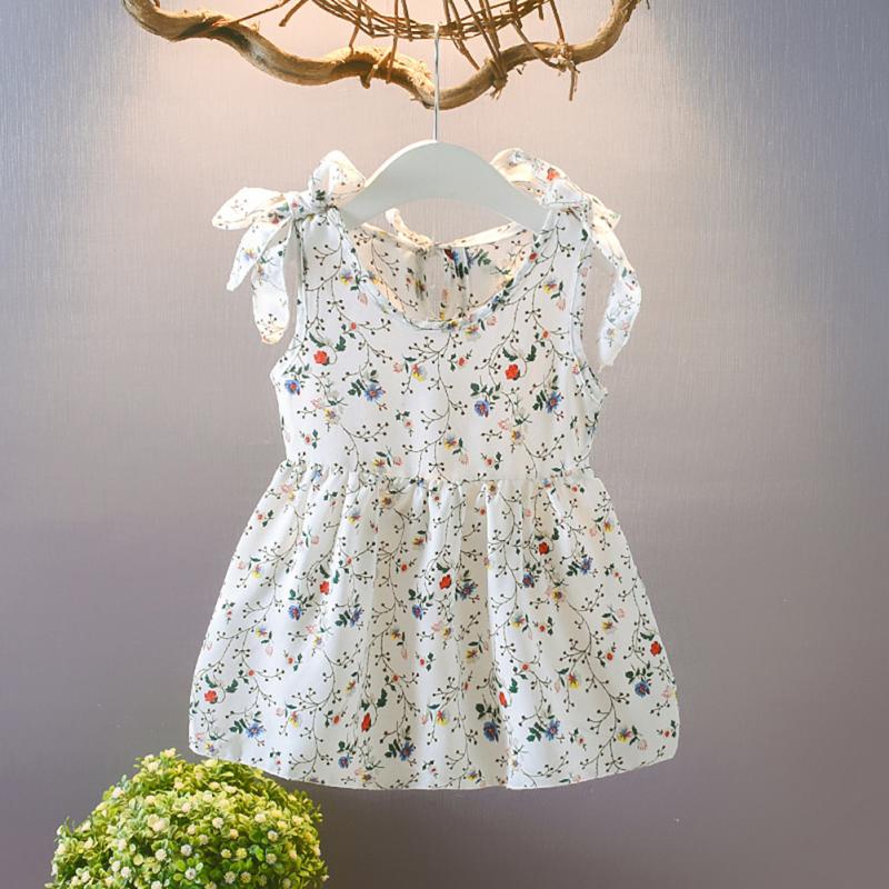 Product Introduction of Summer Casual Baby Girls Floral Pattern Strap Dress Cotton Kids Toddler Sleeveless Pageant Sundress 6