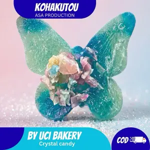 KOHAKUTOU BUTTERFLY SATUAN Permen Crystal Candy JELLY Viral Rasa Unik Halal Cocok Untuk Semua Kalangan Kemasan Menarik