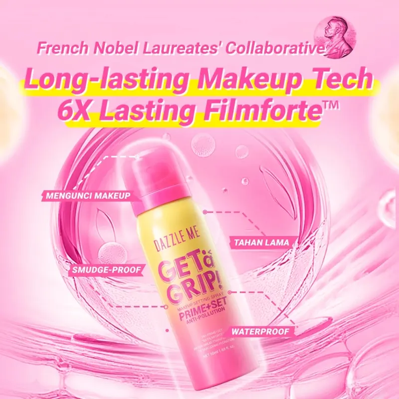 DAZZLE ME GET A GRIP! PRIME+SET ANTI-POLLUTION - Makeup Setting Spray Aerosol Continuous Spray Waterproof Sweatproof 3
