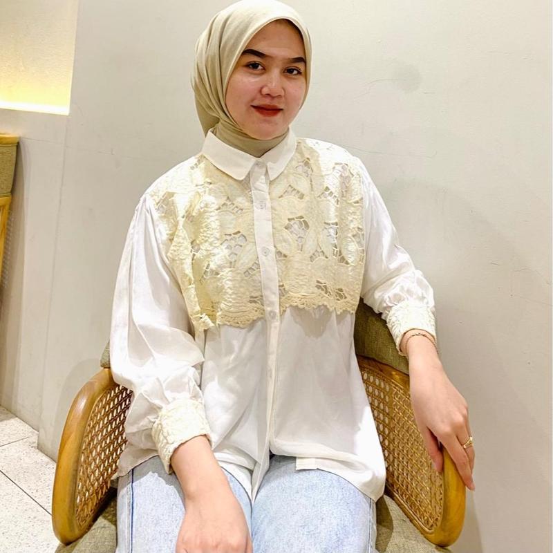 Savia Blouse -Basic , Kemeja Burkat Razka outfit 6