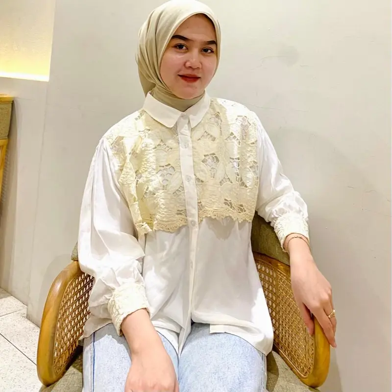 Savia Blouse -Basic , Kemeja Burkat Razka outfit 5