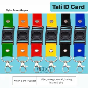 Tali ID card Warna 2 cm Nylon + Gasper Good Quality