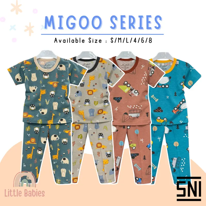 SETELAN BAJU ANAK COWOK 1-8 TAHUN CP PRINTING "MIGOO SERIES" / SETELAN BAJU ANAK KELFI 0