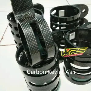 Klem knalpot karbon carbon ninja 2 tak ukuran 2,5 inch kleman bracket breket gantungan clamp
