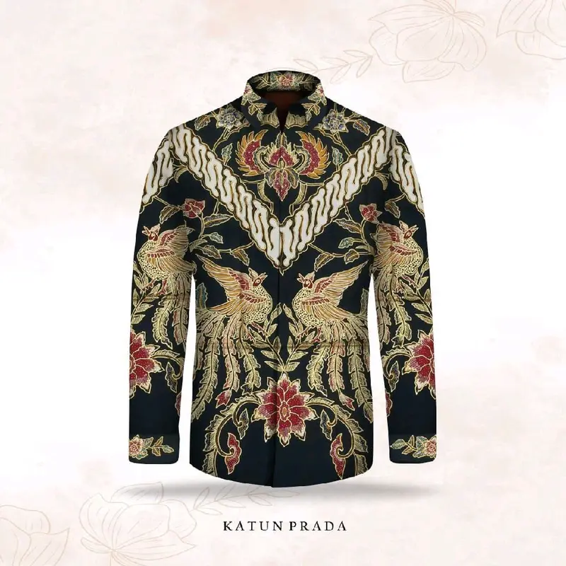 Kain Batik Tulis Motif Prada Pola Kemeja Lengan Panjang 5