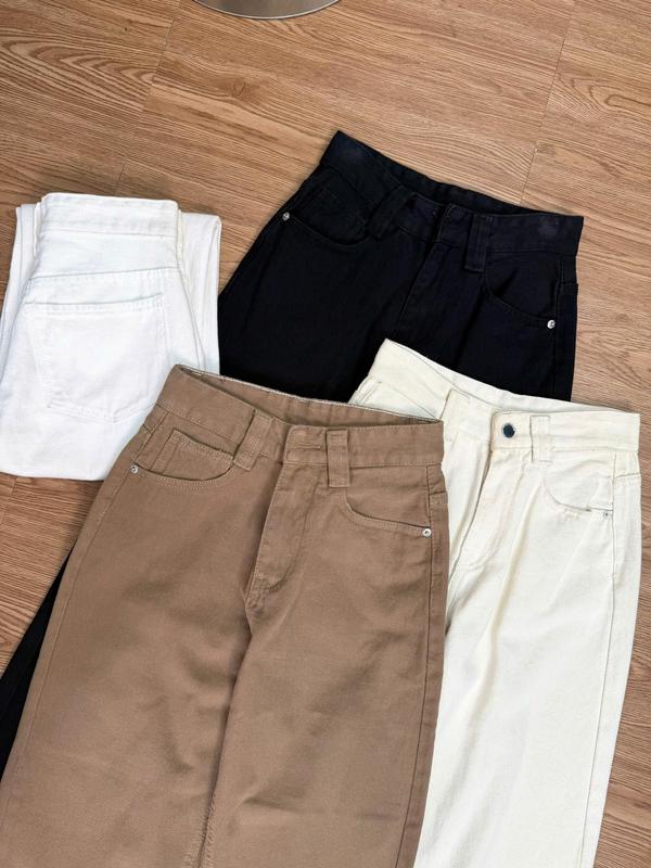   Suông nấm 86cm M40 Quần jeans suông cho nấm lùn dài 86cm vải QC Không co giãn khonhamai 