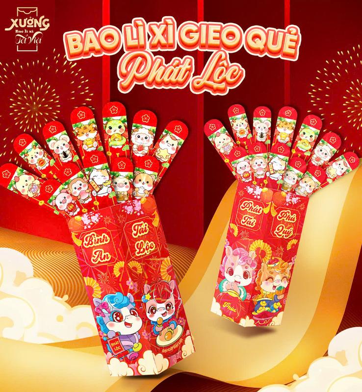 Bao Lì Xì Gieo Quẻ May Mắn Hộp 12 Quẻ