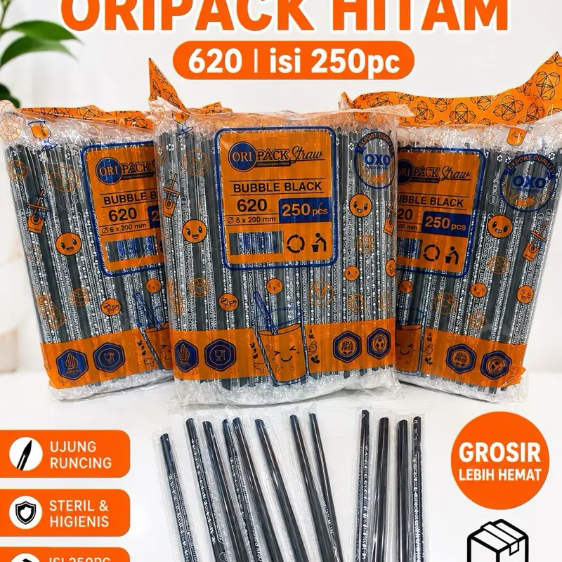 SEDOTAN STERIL ORIPACK HITAM 620 isi 250pc GROSIR ujung runcing  dan higienis
