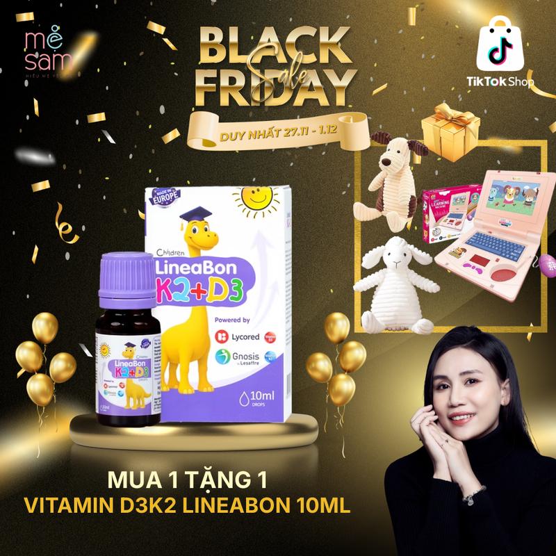 QUÀ TẶNG HẤP DẪN Vitamin Lọ LineaBon vitamin D3 K2 10ml - Vitamin tăng chiều cao cho bé chính hãng