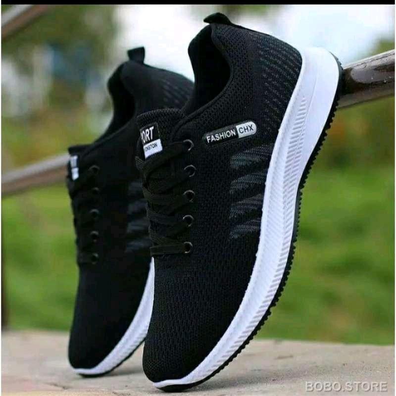 Sepatu Sneakers CHX pria Hitam/Sepatu Sekolah Casual Trendy Terbaru COD 2