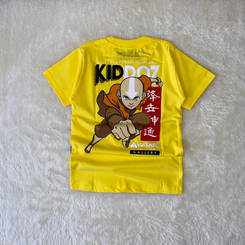 Baju Kaos Distro Anak Laki-Laki Perempuan Katun Adem Usia 4-12 Tahun Kuning Avatar - Motif, Pakaian 2