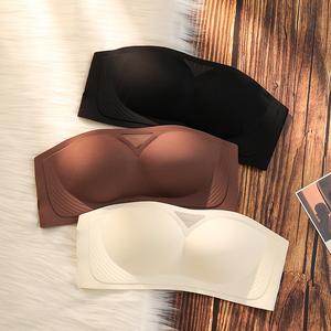 Seluar Dalam Tanpa Tali untuk Wanita, Tidak Licin, Sesuai untuk Dada Kecil, Bahagian Nipis, Punggung Cantik, Bra Berpad, Baju Tiub Tidak Licin