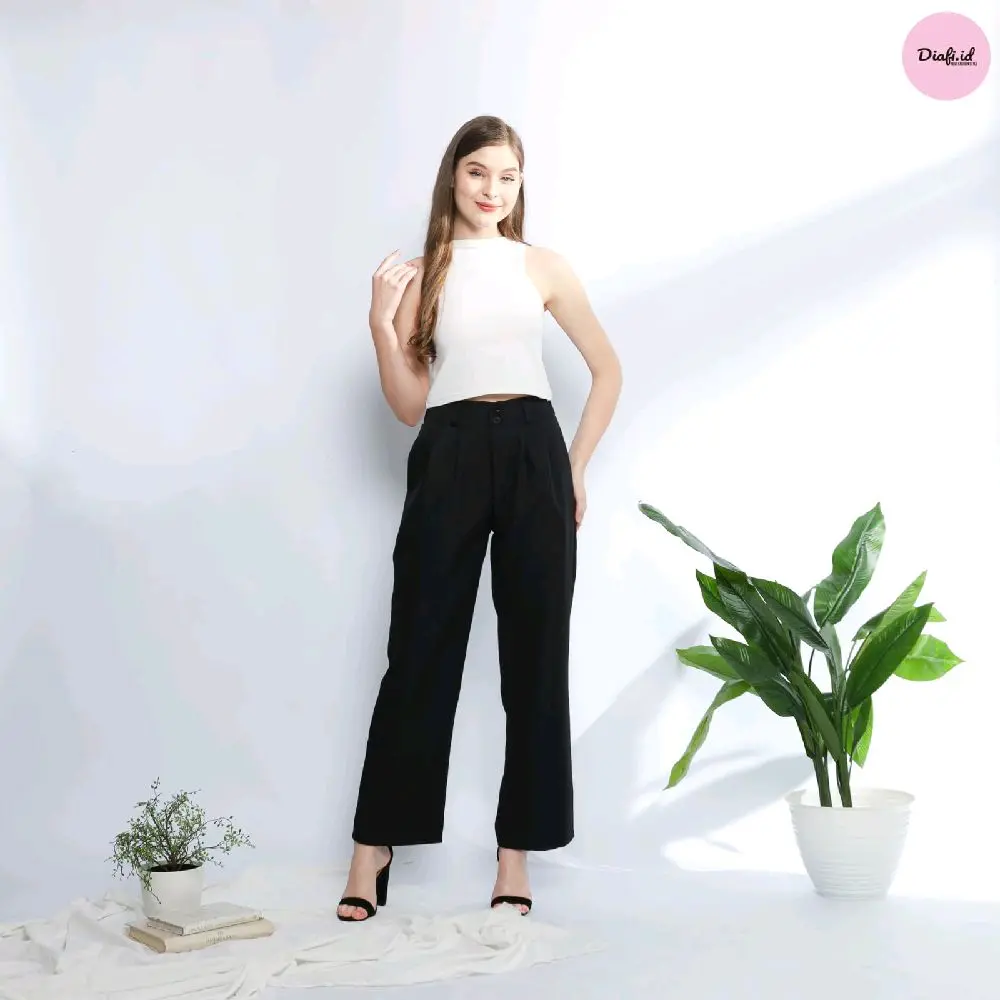 KULOT PANTS - Loose Pants Trousers - Celana Anti Kusut - Celana Kerja - Celana Wanita
