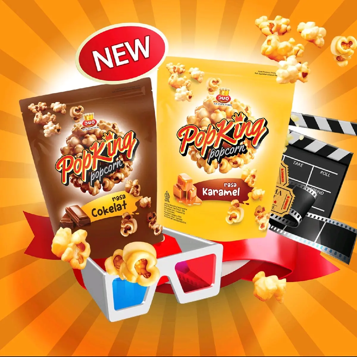 Cemilan Duo Pop King Popcorn -  Snack