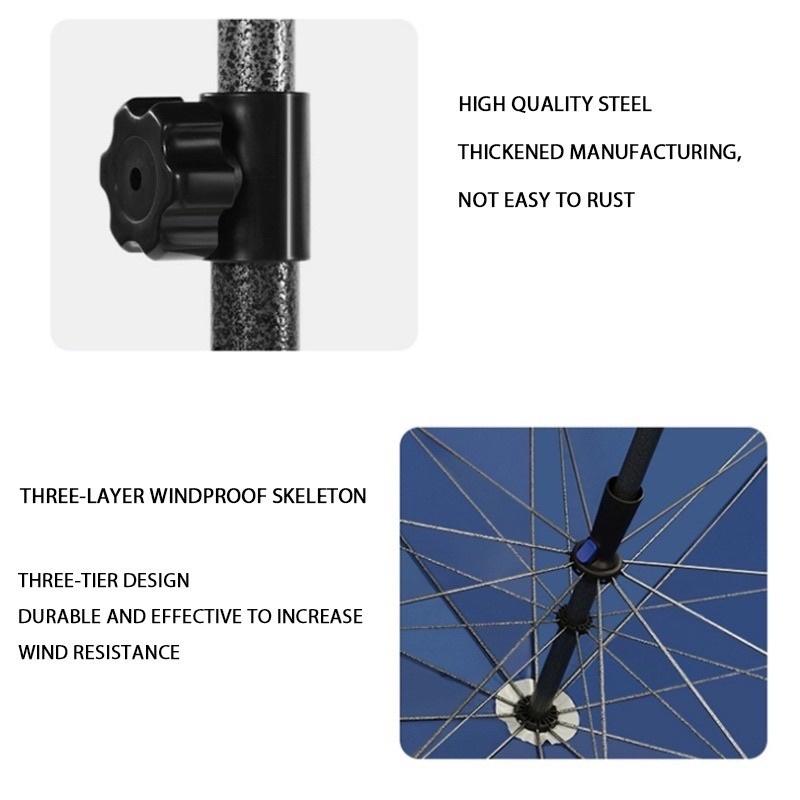 Product Introduction of 【L Sports Mall】2.1M*2M Beach Round retractable outdoor umbrella Parasol Garden Patio Umbrella Sun Shade Umbrella  wsgsghwh 4