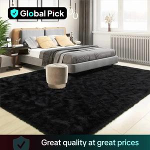 Solid Color Fuzzy Rug, Indoor Modern Plush Non-slip Soft Carpet for Kids Room Nursery, Winter Warm Floor Mat for Home Living Room Bedroom Decor, Lounge Rug, Bedroom Accessories, Room Accessories, Extra Large Living Room Rugs, Home Decor, Fluffy Modern Rug