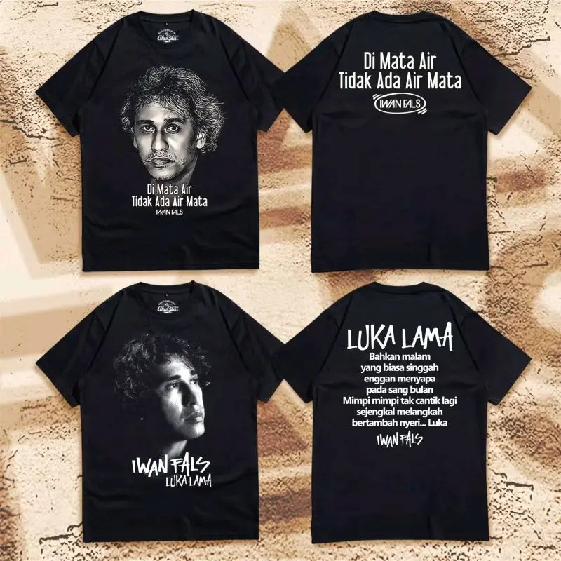 Kaos iwan fals Luka lama iwan fals sablon discharge Baju Pendek Pria Distro Katun Combed Lokal 1