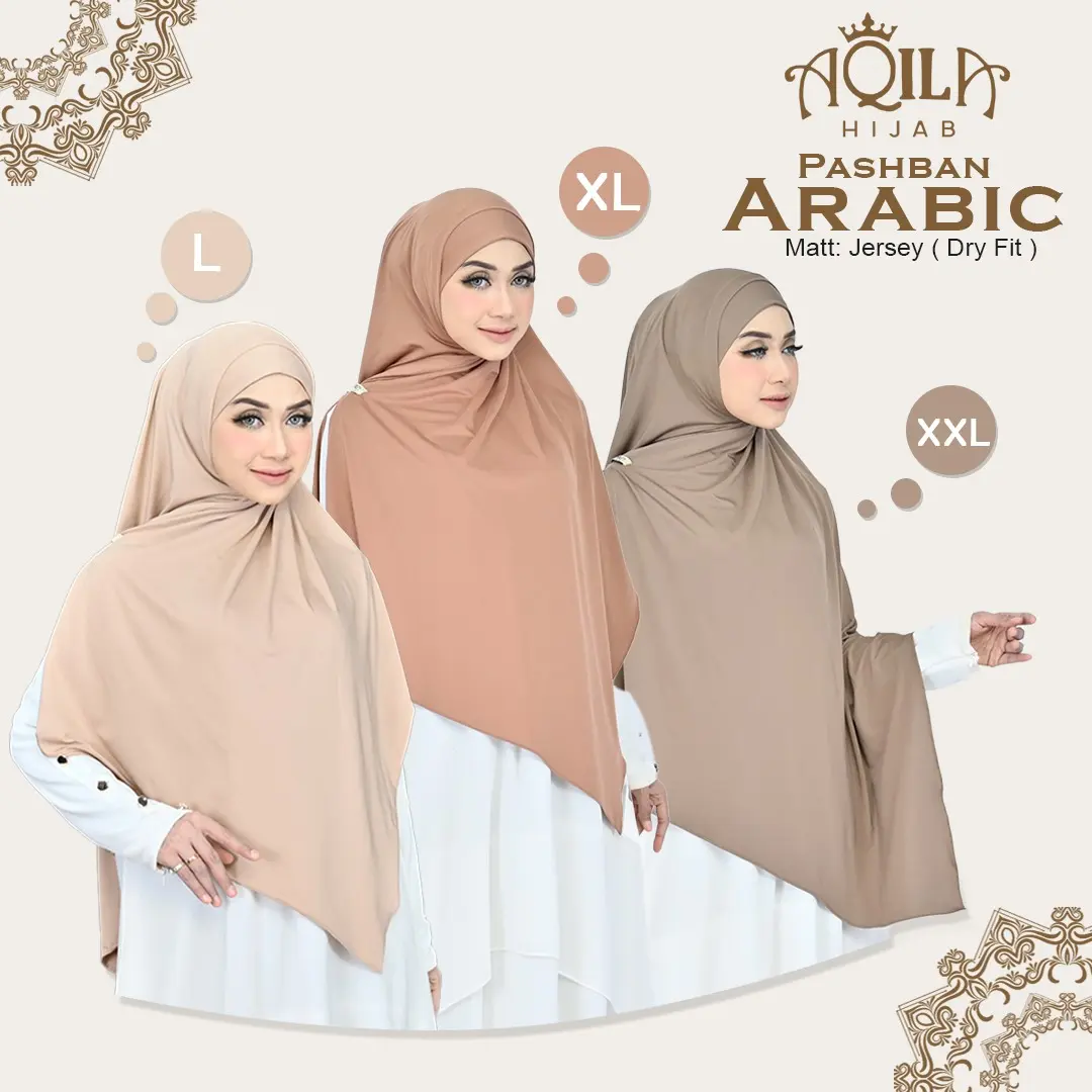 Aqila Hijab - Arabic Pashban Instan Malay Non Pad Jersey | Pashban Instan Malay Jersey