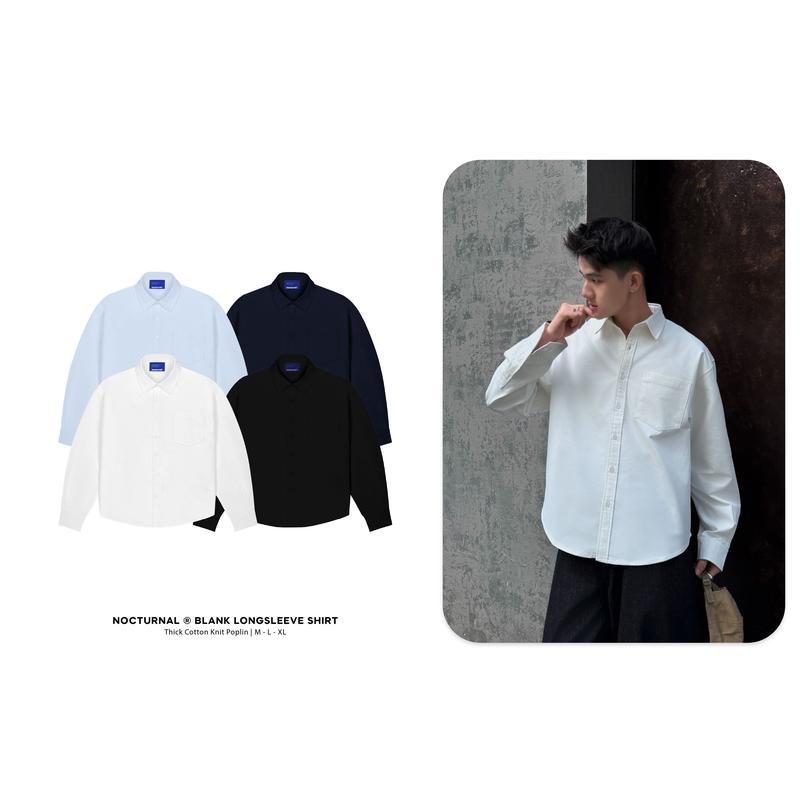 Áo Sơ Mi Form Relaxed Fit NOCTURNAL Blank Longsleeve Shirt Nam Nữ Unisex Local Brand