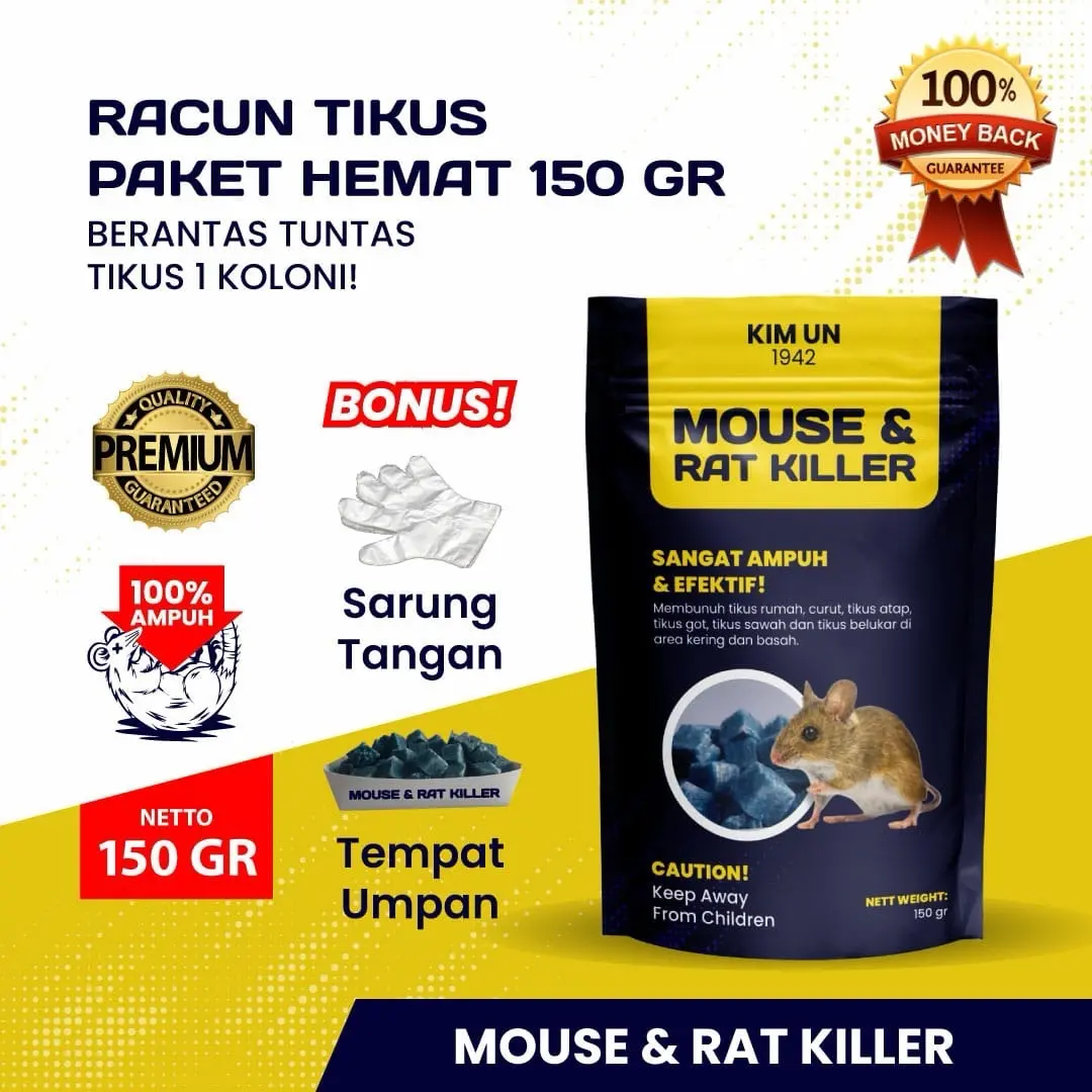 TERMURAH Racun tikus MOUSE RAT KILLER original ampuh 200% solusi untuk hama tikus koloni diruma rumput obatpadideladaxin pestis ida