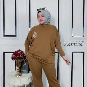 One set/ stelan (Atasan dan celana)frizka celana knit model terbaru