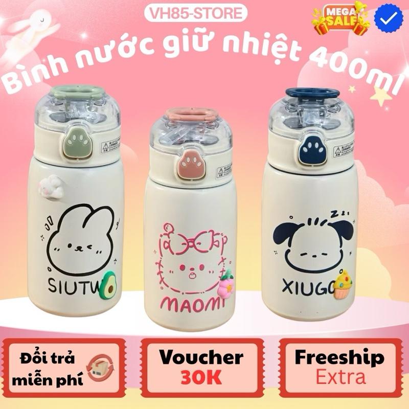  ￼Bình Nước Giữ Nhiệt 400ml Thiết Kế Chân Gấu Dễ Thương - Bình Nước Cute Bằng Thép Không Gỉ 304 bình giữ nhiệt 
