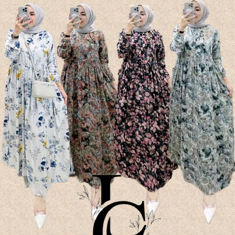 Midi Dress Rayon Motif Shanum jumbo busui friendly 0