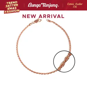 GELANG CLASSIC KOREA TWIST SUPER RINGAN - EMAS 17K - BUNGA TANJUNG GOLD