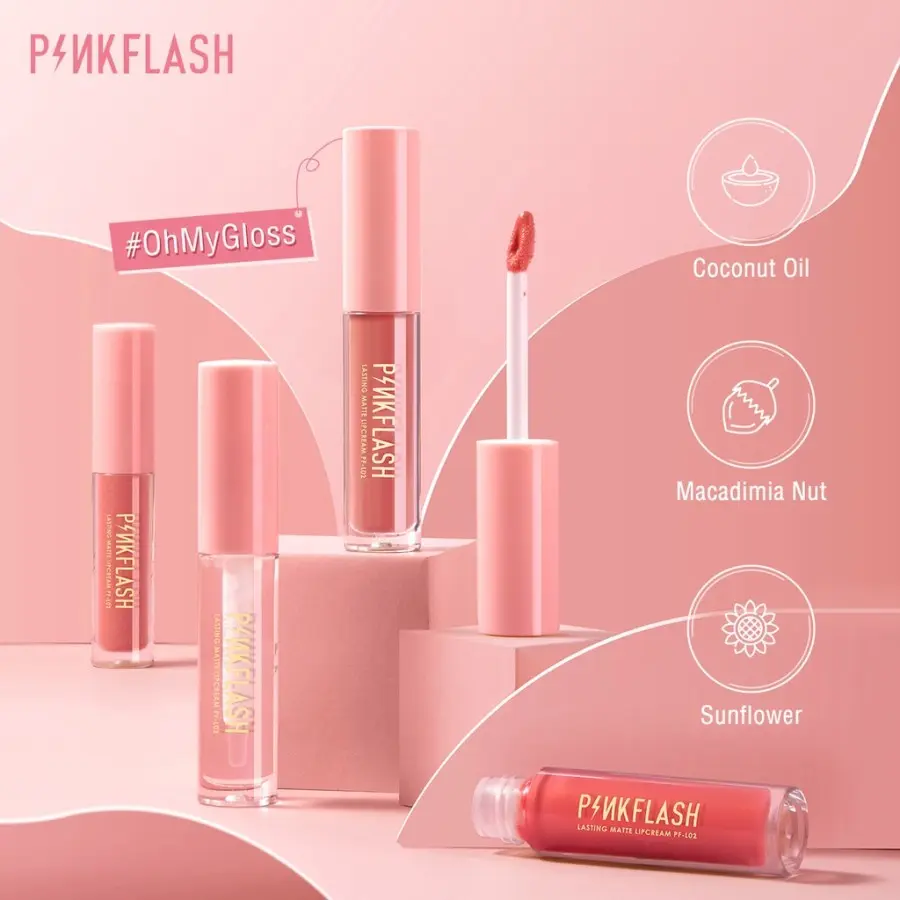 PINKFLASH #OhMyGloss Moisturizing Shine and Shimmer Plumping Lip Gloss Lip Care