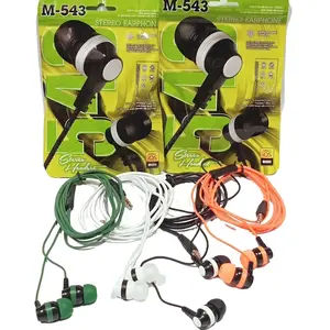 Headset Stereo Earphone M-543 + Mic Handsfree Sound Quality Extra Bass Headphones HF Universal Jack 3,5mm