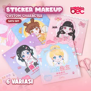 [BEC] Buku Stiker Makeup Karakter Anak | Stiker Berdandan Make-Up Princess | Buku Stiker DIY | Stiker Make Up Book | Buku Sticker Diy Make Up | Sticker Make Up Book Korea