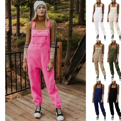 Womens Loose Fitting Fashion Casual Minimalist Elegant Cotton Overalls With store Pockets / Womans Casual Overalls / Loose Pants / Cotton Overalls