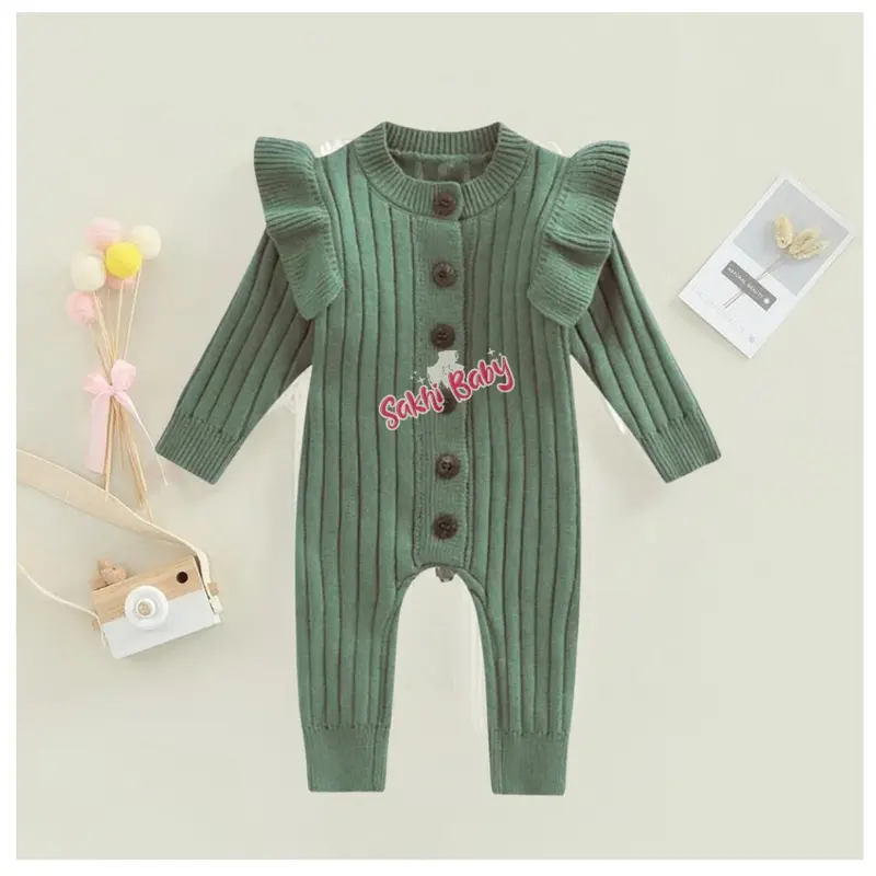 Sakhi Baby Baju Bayi Perempuan 0 6 12 Bulan lucu Jumper Jumsuit Rajut Anak Baru Lahir Newborn Lengan Panjang Katun Cewek budget  bajubayi 8