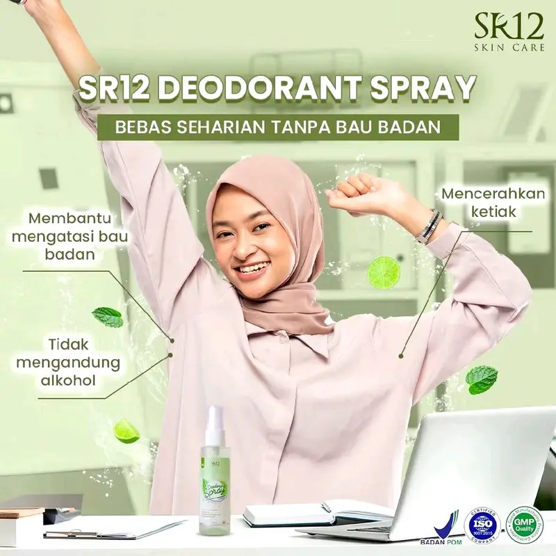 SR12 DEODORAN SPRAY MENCEGAH BAU BADAN/ BPOM 6