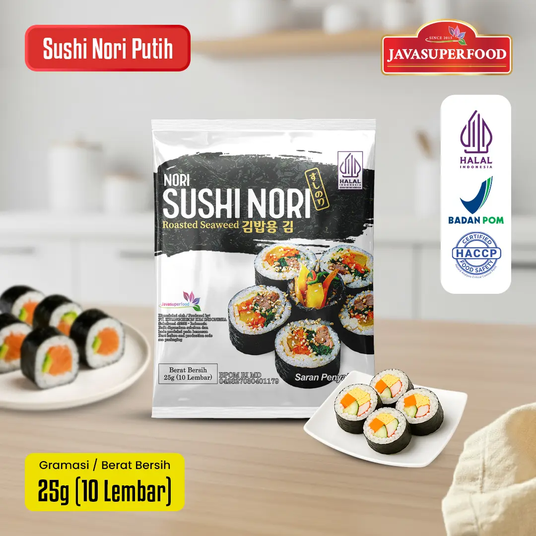 Sushi Nori PUTIH HALAL Seaweed 10 Lembar Rumput Laut Sushi Untuk Kimbab/ Gimbab
