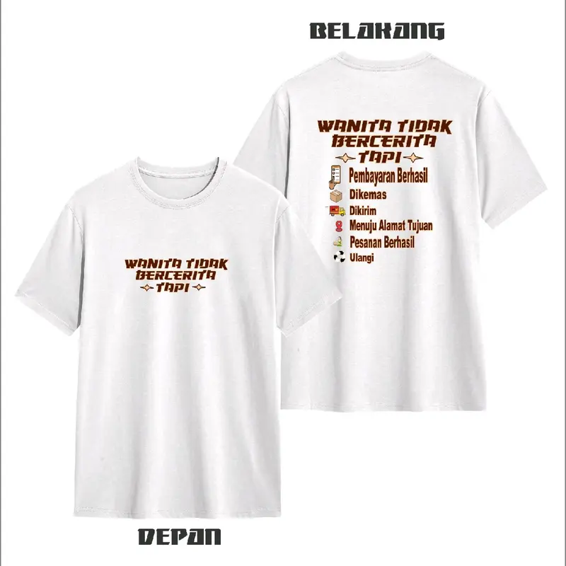 Kaos T-shirt Wanita Tidak Bercerita Tapi....Baju Distro Catton Combad24s tebal Nyaman Cewek Keren 1