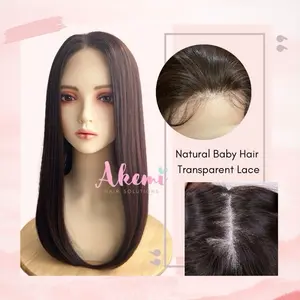 [AKEMI HAIR] - HALF LACE WIG AKEMI LURUS MEDIUM 45cm Rambut Palsu Wanita Dewasa Panjang Natural Premium Fiber Wig Bebas Belahan Rambut Marcellashairclip