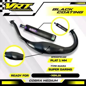 KNALPOT NINJA R/RR/SS COBRA VARIASI HITAM STYLE AG LEHER C PRESS ORIGINAL VRT RACING PERFORMANCE