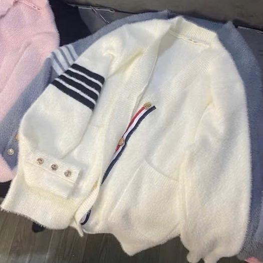 XK Áo khoác cardigan lông sọc tay form rộng oversize chất lông mịn mã ANM11082