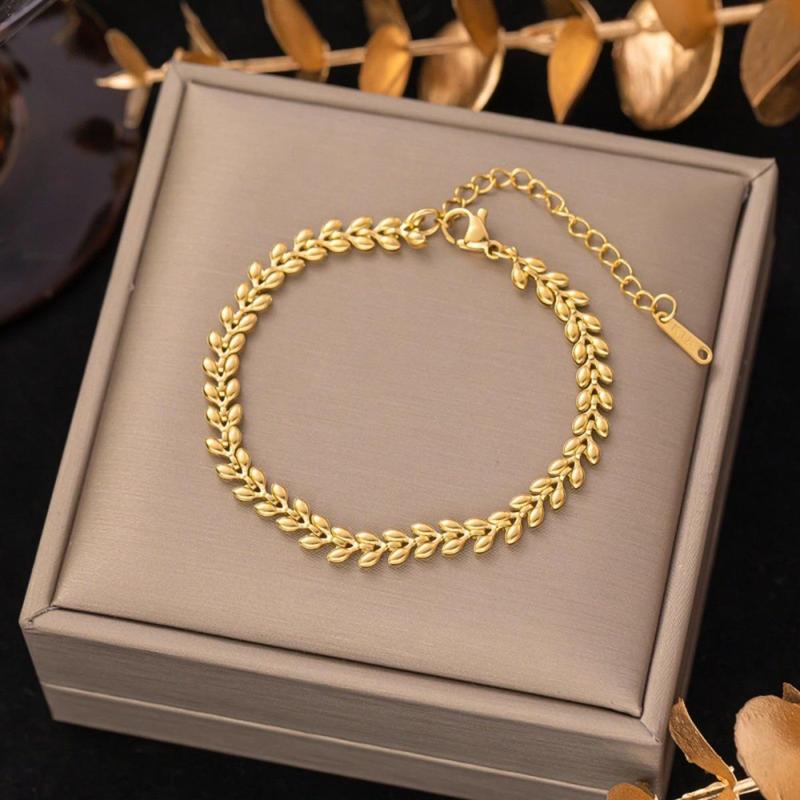 【 48 Styles】 Titanium Steel Gold Bracelet ,  Not Fade Bracelet for Women Stainless Bracelet Rose Gold Accessories 4