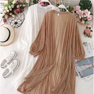 Kardigan Brukat Lengan Balon/ Kardigan Brukat Panjang Wanita Muslim/ Long Outer Kardigan Dress Kondangan Elegant Atasan Baju