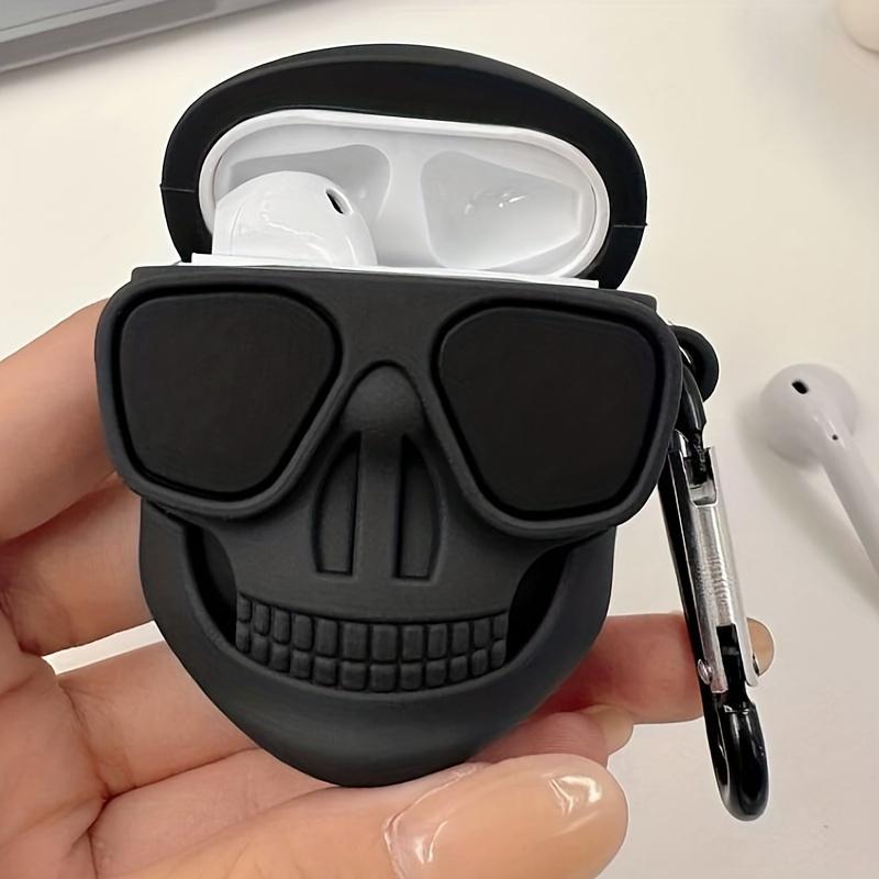 Hộp bảo vệ tai nghe 1 chiếc cho AirPods với thiết kế đầu sọ hip hop, hộp có…