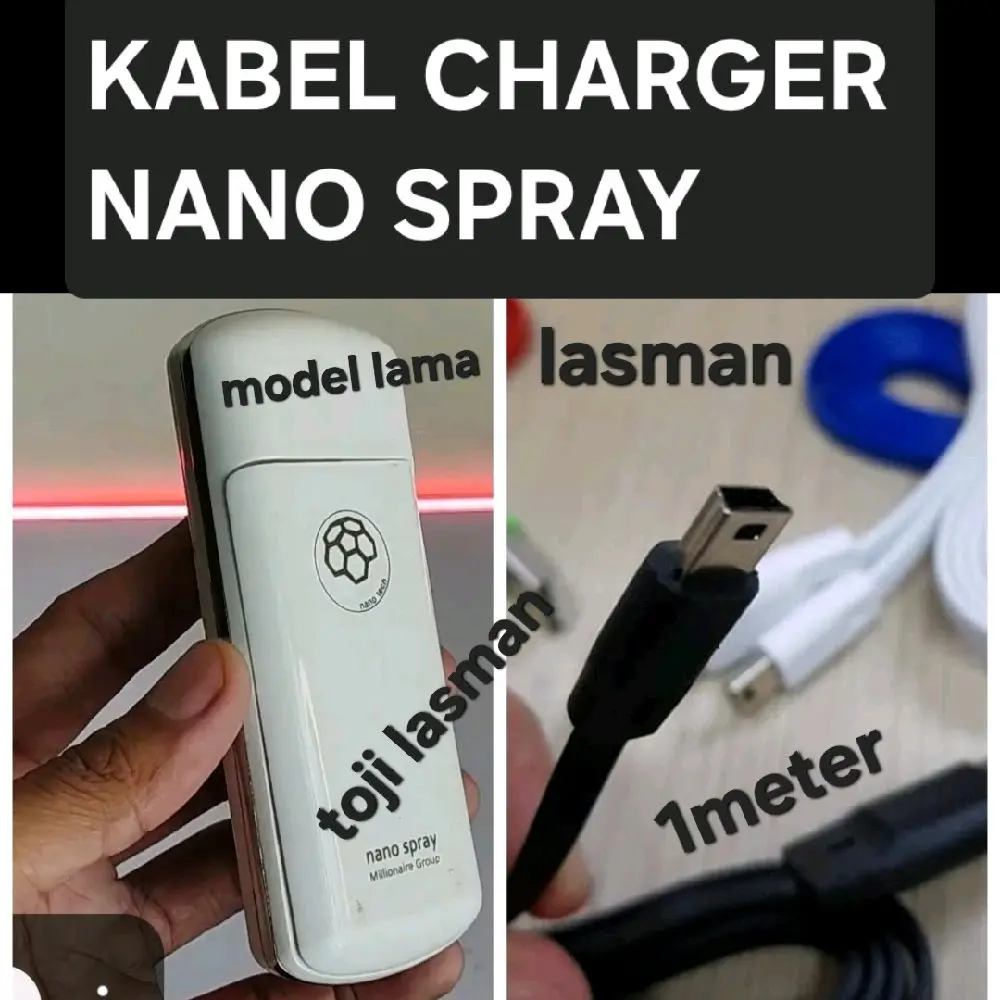 KABEL CHARGER NANO SPRAY VERSI LAMA / KABEL CARGER CASAN BUAT NANO SPRAY WAJAH MUKA UAP VERSI LAMA
