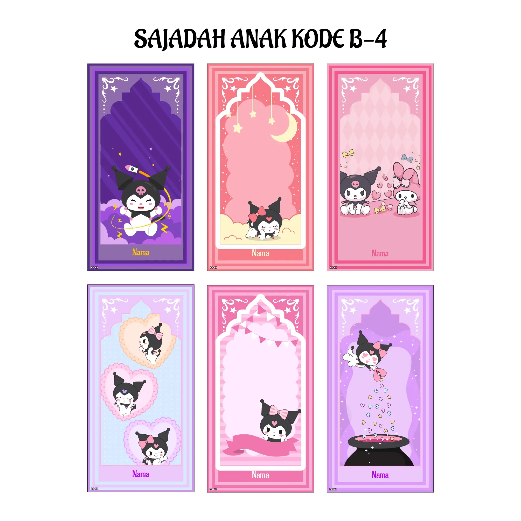 Sajadah Traveling Anak Muslim tk sd bisa pakai nama full Printing kode B4