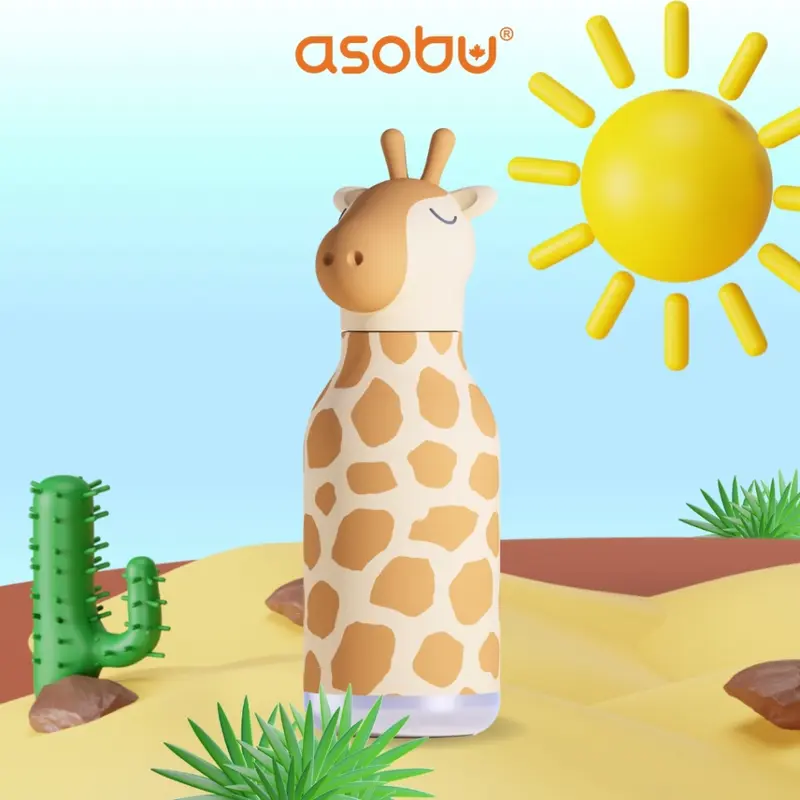Botol Minum / Tumbler / Termos Stainless Steel - ASOBU Bestie Bottle 460ML - Girrafe 4