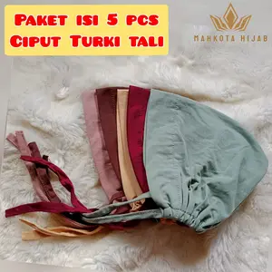 5 pcs ciput arab tali belakang daleman kerudung adem bandana hijab Instan