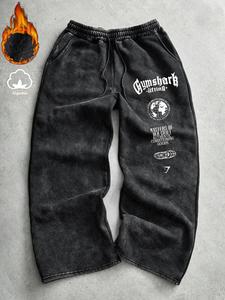 Pantalones deportivos de pierna ancha con estampado de levantamiento de pesas Gymshark, estilo casual, tela suave, diseño inspirado en streetwear fitness, pieza de moda unisex