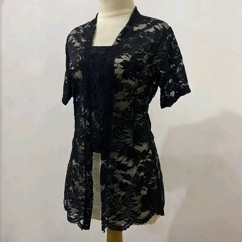 kebaya kutubaru brukat lengan pendek pakaian adat jawa bali fashion 3