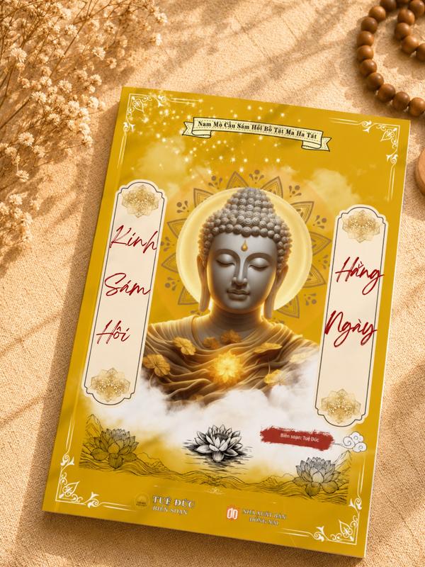 Sách - Kinh Sám Hối Hằng Ngày - Đầy đủ từ Kinh Từ Bi Sám Hối - 10 bài tụng kinh Sám Hối tiêu trừ nghiệp chướng... - BÌA VÀNG