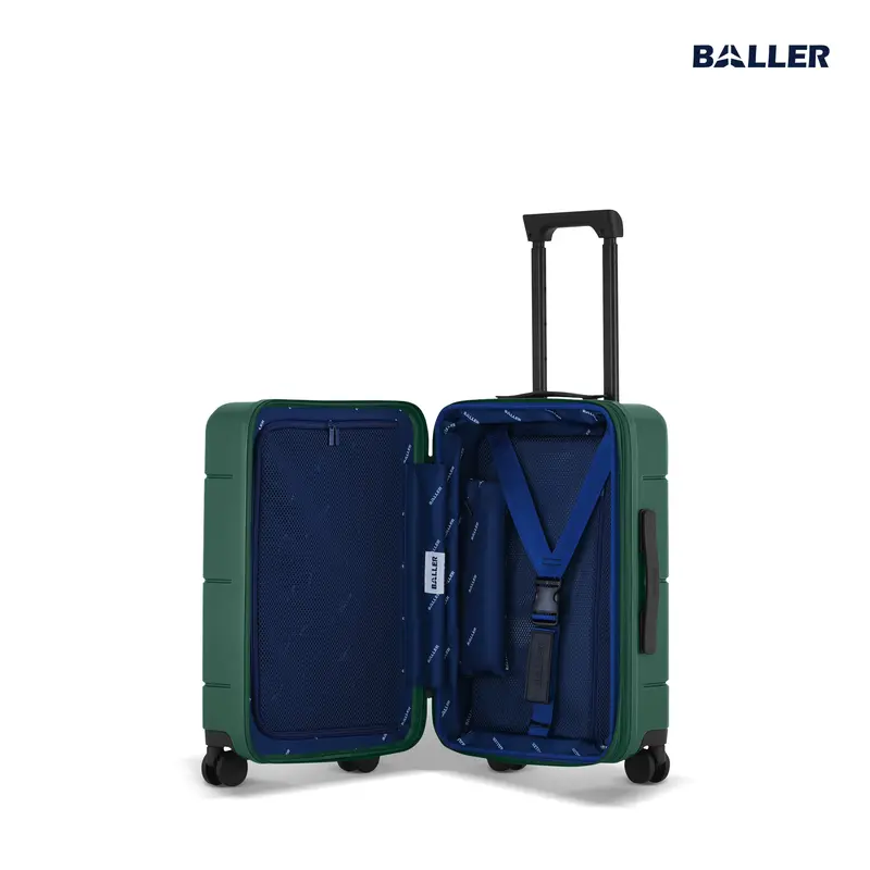 BALLER Koper Expandable Zipper Polycarbonate Carry On 20 inch Gloss Green - Koper Kabin Kecil Travelling TSA Lock 4